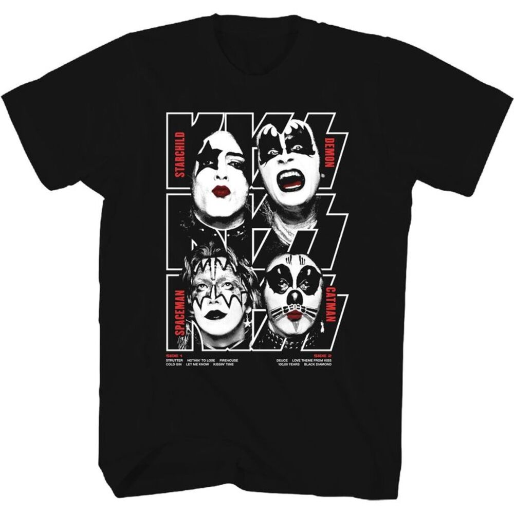 Kiss - Kiss - Debut Album Cover T-Shirt - XL Black 38101114A4  APPAREL